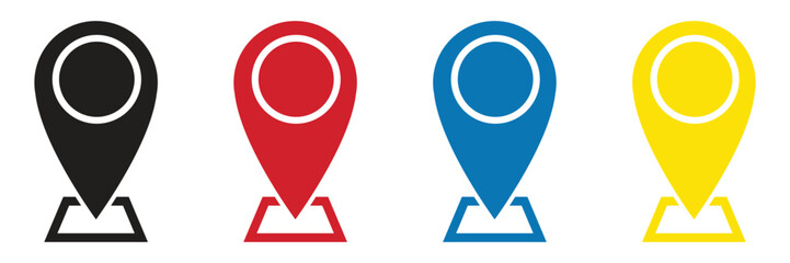 location icon set. colorful map marker icons. GPS position, navigation symbols. transparent vector.