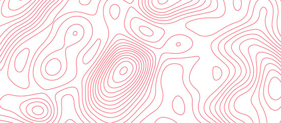 Topographic map background geographic line map pattern .panorama view red color wave curve lines .geographic mountain relief abstract grid .the concept map of a conditional geography map .