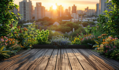 Urban Gardening, A rooftop in the city filled with lush green plants