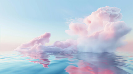pink cloud over blue water surface