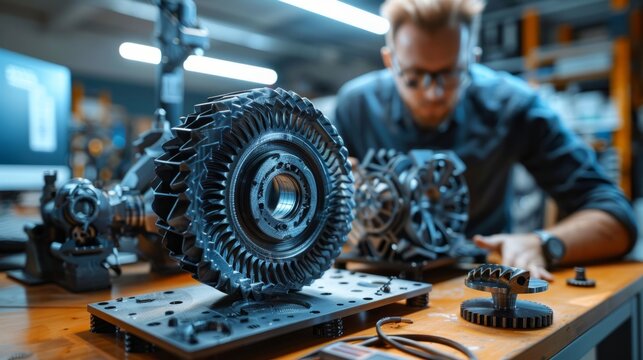 A computer generating 3D models