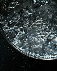 Boiling Water Bubbles Close-Up

