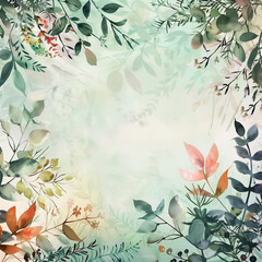 a colorful flowers background with pastel tones made with watercolor style