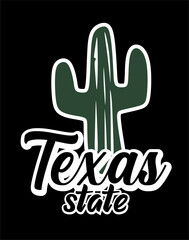 Fototapeta premium texas state with green cactus