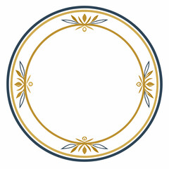 Circular Frame Border for Logo Design Embroidery Style Vector Illustration