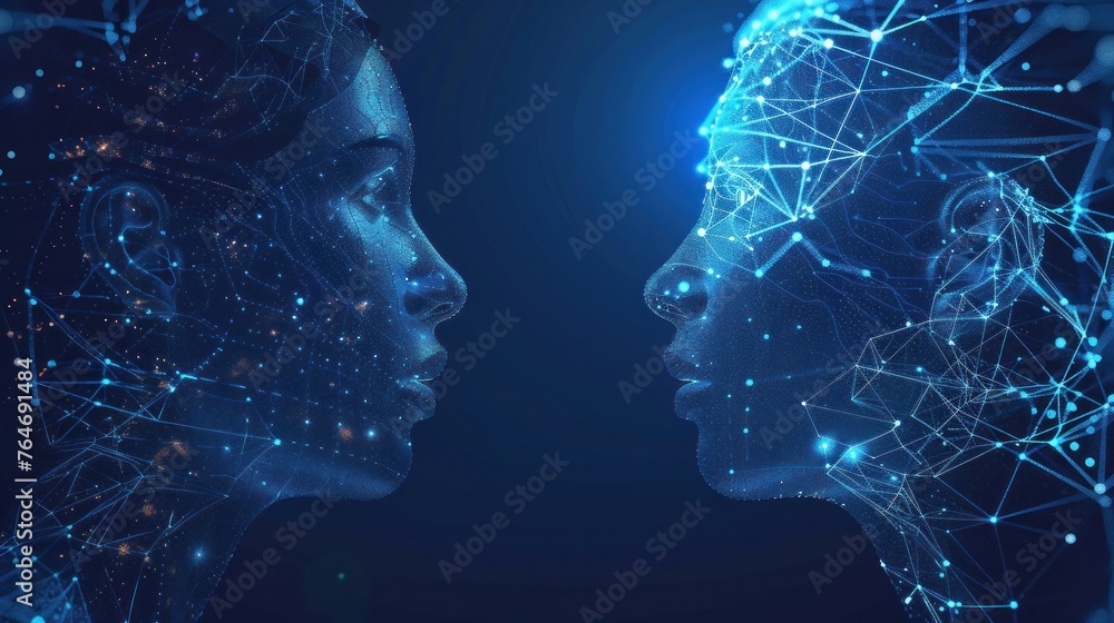 Poster discuss the evolution and potential applications of conversational ai, examining its impact on vario