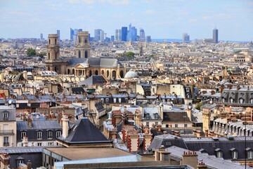 Paris city skyline with 6th Arrondissement - obrazy, fototapety, plakaty