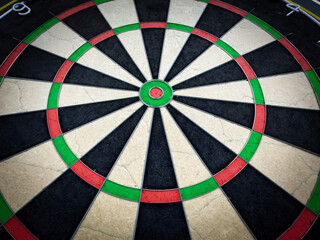 Close-up photo of a dartboard