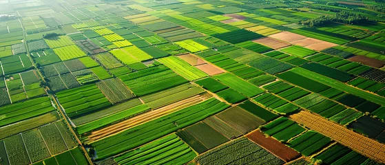 Gordijnen arial view of industrial agriculture,  agricultural landscape © Uwe