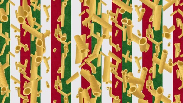 Italian restaurant Pasta Penne background loop tile swirling. This texture is loopable and tileable.