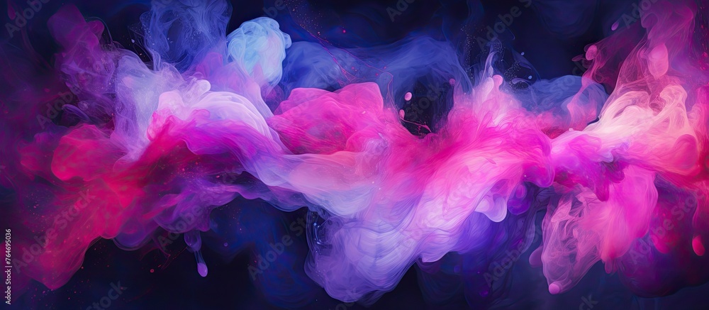 Aufkleber vibrant and colorful abstract paint strokes on a dark black background creating a dynamic artistic c