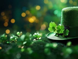 St. Patricks digital artbokehgreen coloursfine art beauty
