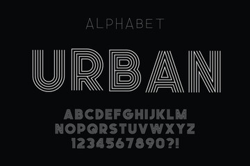 Set of alphabets fonts letters and numbers modern abstract design with lines vector illustration
 - obrazy, fototapety, plakaty