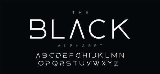 Future font alphabet. Minimal lowercase letters. Smart space typographic design for technology IT conpany logo, digital robot display graphic, innovation science text. Isolated vector typeset - obrazy, fototapety, plakaty