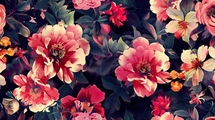 Floral Allover Latest Running Digital Print Design For New Collection. - obrazy, fototapety, plakaty
