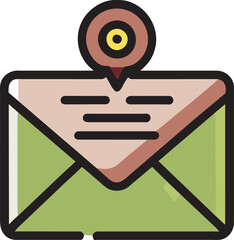 telegram, icon colored outline