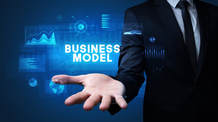 Hand of Businessman holding motivational message