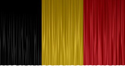 geschlossener Vorhang in den Farben der Flagge Belgiens