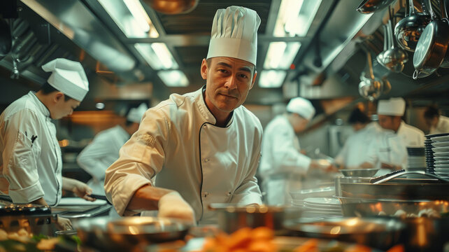 Male chef in a professional kitchen
