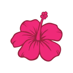 Fototapete Höhenskala Logo vacaciones en Hawái. Silueta de flor de hibisco con líneas y relleno