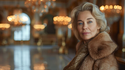 Mature woman in luxurious interior