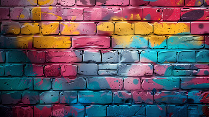 Fototapeta premium Graffiti brick wall