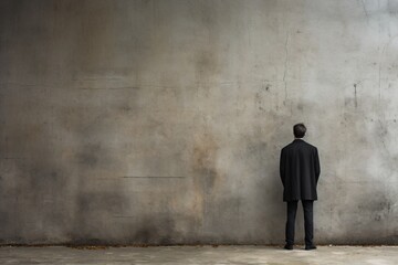 a man standing in front of a wall