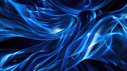 Dynamic Blue Neon Light Abstract Background
