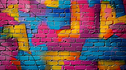 Naklejka premium Graffiti brick wall