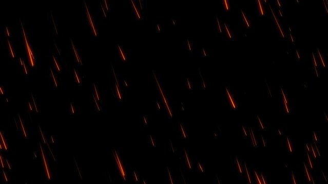 Meteor Shower Animation with Left-to-Right Fall (Alpha Channel)