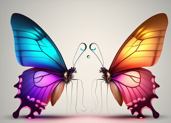 two fantasy butterflies in pastel colors - 764706006