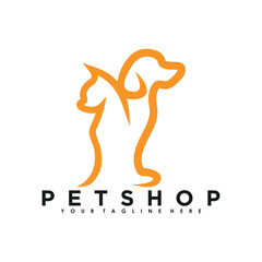 Petshop logo design vector with creative illustration