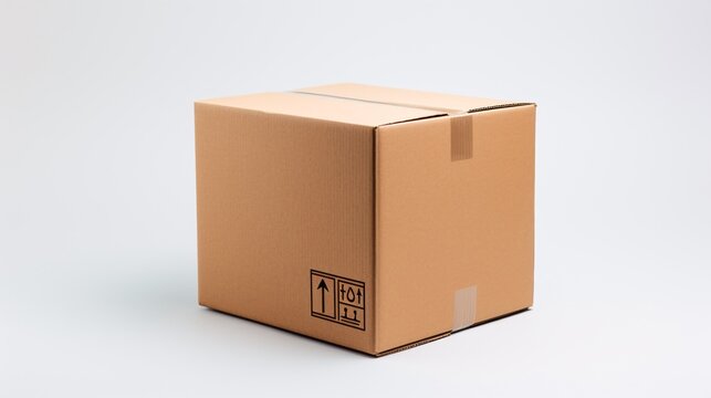 a brown box with black tape
