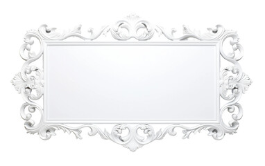 Decorative Framed Mirror Isolated on Transparent Background