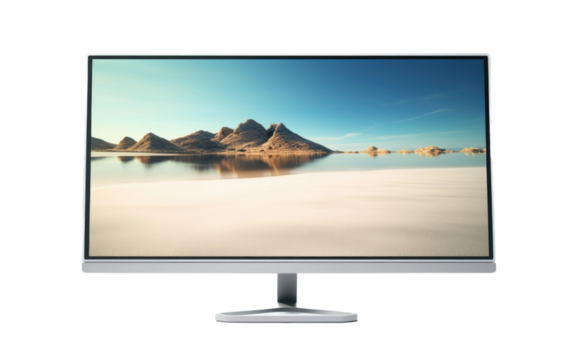 4K Resolution Monitor Isolated on Transparent Background