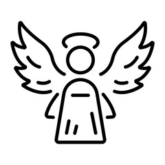 A well-designed linear icon of angel 