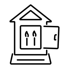 A well-designed linear icon of cemetery candles 