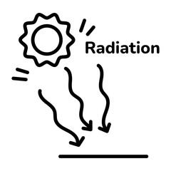 Get this line style icon of solar irradiance 