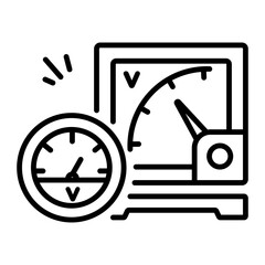 Customizable line style icon of an analog voltmeter 