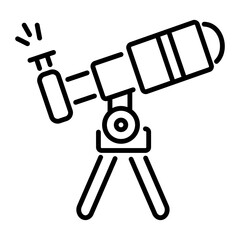 Get this line style icon of a telescope 