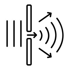 Easy to edit linear icon of diffraction 
