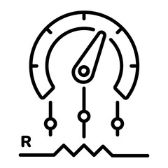 Grab line style icon of a potentiometer - obrazy, fototapety, plakaty