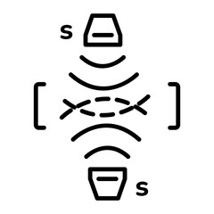 Get linear icon depicting interference 