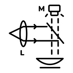 Handy linear icon of newtons ring 