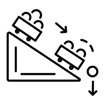Trendy linear icon depicting inertia 