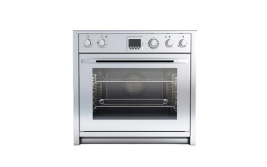 Stainless Steel Electric Stove Oven Isolated on Transparent Background