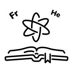 Easy to edit linear icon of a chemistry book 