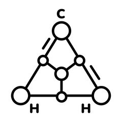 A linear style icon of chemical structure 