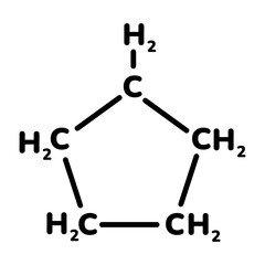 Editable linear icon of cyclopentane