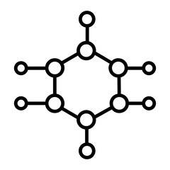 Ready to use linear icon of nanotechnology 
